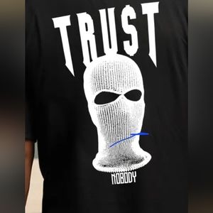 "Trust Nobody" White T-Shirt - Black logo 2XL